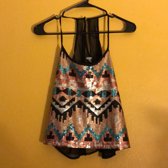 Charlotte Russe Tops - Charlotte Russe - Sequin Sheer Tank